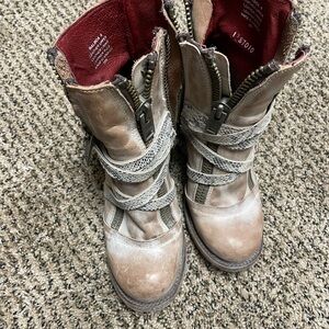 Red and Brown Leather Boots